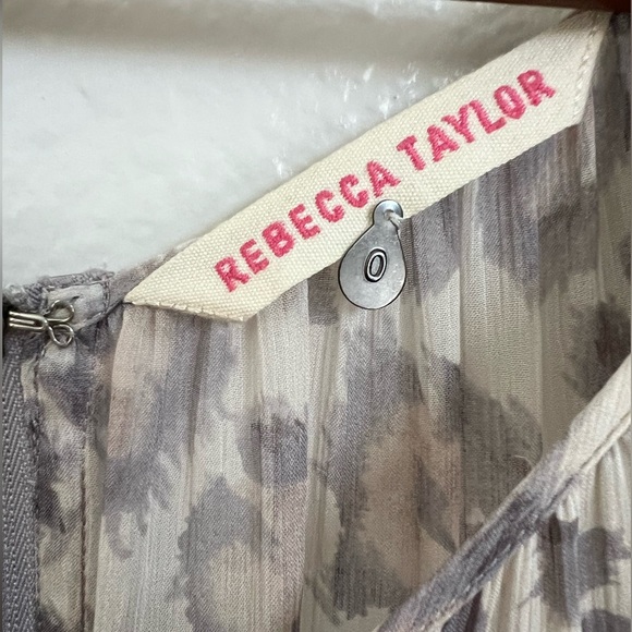 REBECCA TAYLOR - Gray Sweetheart Dress W/ Leopard Print Blouse - Size 0 - Picture 6 of 10